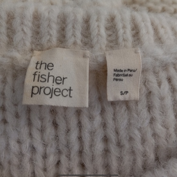 EILEEN FISHER soft cozy chunky alpaca oversized sweater with front cable NWOT - Picture 4 of 5